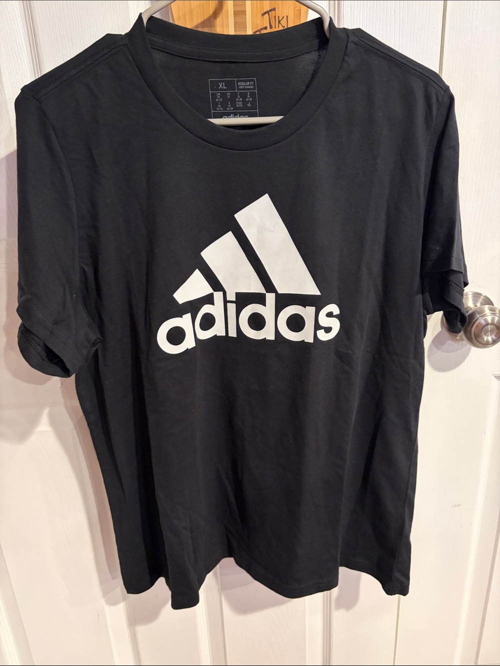 adidas Black Tee with White Trefoil Logo